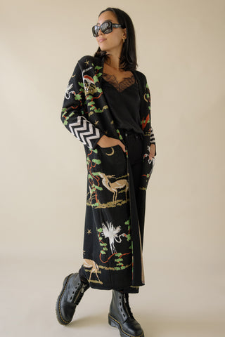 Cotton Jacquard Duster With Belt