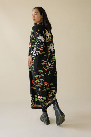 Cotton Jacquard Duster With Belt