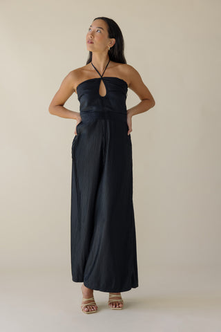 Pleated Carmen Jumpsuit