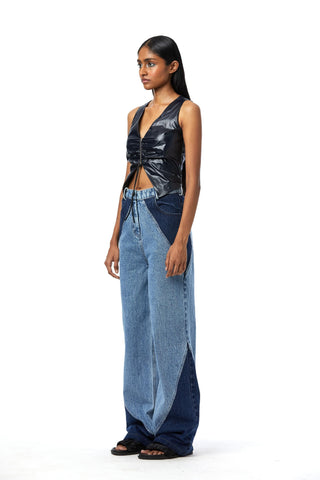 Panelled Denim Pants