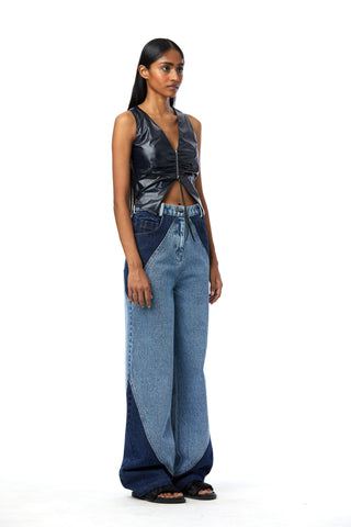 Panelled Denim Pants