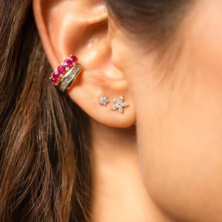 Amalfi Ruby + Diamond Ear Cuff